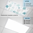 thumbnail image 4 of Turquoise Coastal Fluorescent Light Covers, Nautical Summer Beach Coral Sea Turtle Magnetic Light Covers for Ceiling Lights, Fluorescent Ceiling Shade for Classroom Bedroom Office 4x2Ft x 3PCS, 4 of 8
