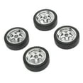thumbnail image 1 of 4PCS RC Vehicle Tires,RC Car Tire Plastic Hub Rubber Wheel 3.3cm Diameter 1.2cm Width Accessory Set Kit For AE86, 1 of 8