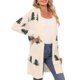thumbnail image 2 of Cárdigans Largos Navideños para Mujer con Estampado de Árbol de Navidad, Larga, Abrigos de Punto Acogedores para las Fiestas Albaricoque M, 2 of 5