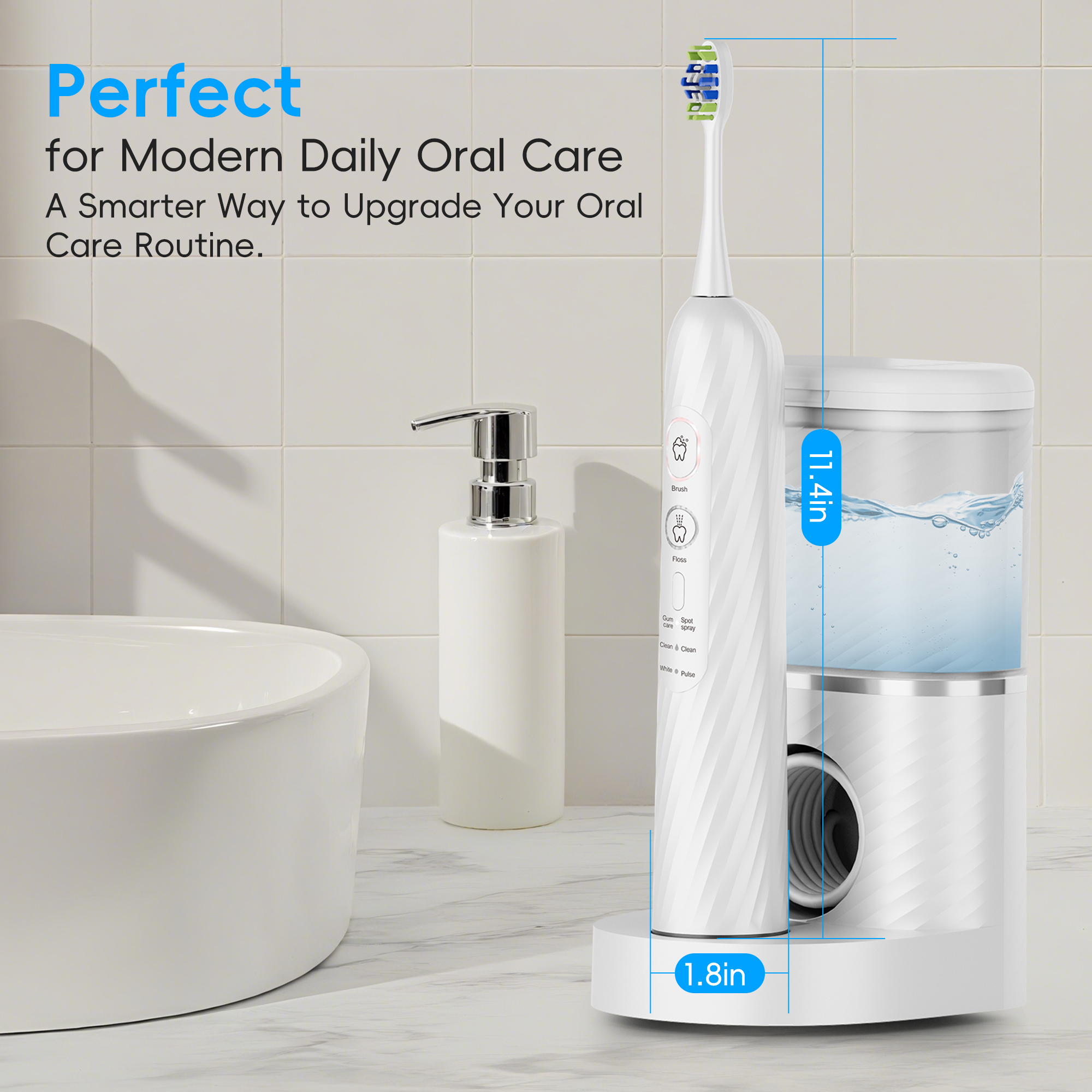NICEBAY 2-in-1 Electric Toothbrush and Water Flosser Combo photo 3
