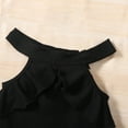 thumbnail image 4 of BULLPIANO Toddler Girls Summer Outfits Ribbed Knit Sleeveless Halter Cami Tops and Shorts 2Pcs Clothes Set, 4 of 6