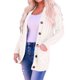 thumbnail image 2 of Suéter de Punto de Larga para Mujer, Otoño 2025, Cárdigan Abierto con Botones, Prenda Exterior Holgada Crema L, 2 of 9