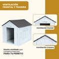 thumbnail image 4 of Casa para Perro Chico MascoAmigo para Exterior Térmica con ventilación, Resistente a la Intemperie con Techo Triangular para Lluvia, Gris, 4 of 8