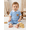Blue, variant on Baby Boys Romper, Cute Bear Embroidered Short Sleeve Polo Collar Jumpsuit, Infant One-Piece for Summer