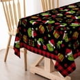 thumbnail image 5 of Merry Christmas Tablecloth Xmas Green Elf Winter Holiday Party Decoration Rectangular Kitchen Dining Room Home Decor 60×84inches, 5 of 5
