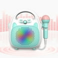 thumbnail image 4 of Máquina de Karaoke para Niños, Juguetes para , Micrófono, Juguete para Interiores Y Exteriores, Portátil , Azul Hugo máquina de karaoke bluetooth, 4 of 10