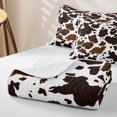 thumbnail image 4 of Manfei Retro Cow Print Twin Quilt Set 2 Pieces,Minimalist Animal Pattern Twin Coverlet Set,Dark Brown,1 Bedspread and 1 Pillowcase, 4 of 6