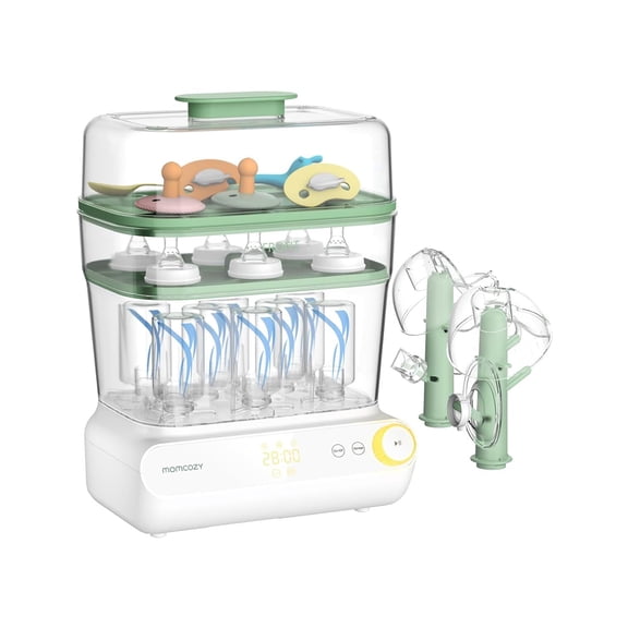 Momcozy Esterilizador Eléctrico De Biberones Grandes 3 Capas, Esterilizador Universal De Biberones Y Accesorios Para Extractores Leche, Pantalla Táctil Y Apagado Auto