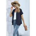 thumbnail image 3 of HOWCOME Women’s Lightweight Cardigans Loose Fit Short Sleeve Beach Cover Up with Slouchy Pockets (X-Large,Navy Blue), 3 of 8