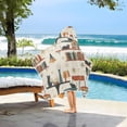thumbnail image 3 of Yayeee Kids Hooded Towel with Hand Pockets Beach Soft Absorbent Bath Wrap 50 x 23.5 inch, Cats Reading Pattern, 3 of 5