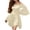 Beige, variant on Laqbezok Women's Off Shoulder Bell Sleeve Dress, Casual Smocked Waist Solid Mini Dress, Flowy Flare Long Sleeve Boho Party Outfit