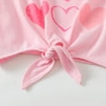 thumbnail image 6 of Little Girls Clothes 6T Girls Outfits 6T Girls Short Sleeve Heart Print Top Shorts 2PCS Summer Clothing Set Pink, 6 of 8