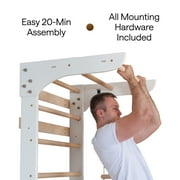 WEDANTA Wooden Swedish Ladder Wall Set – Kids Stall Bars for Exercise – Kids Swedish Gymnastic Wall Gym – Wood Stall Bar Gymnastics Playground – Best Gym for All Family