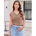 thumbnail image 2 of Weardear Summer Sweater Vest for Women Pullover Ribbed Knit Tank Tops Sleeveless Casual Loose Fit V Neck Cap Sleeve Tops, 2 of 8