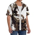 thumbnail image 2 of Easygdp Skeleton Dance with Mushrooms Mens Short Sleeve Button Down,Cuban Shirts for Men，Men's Casual Short-Sleeved Shirt-Small, 2 of 5
