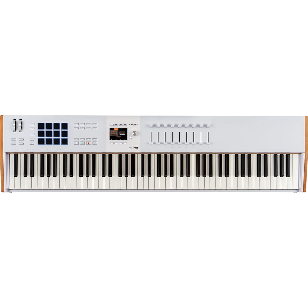 Arturia 231641 KeyLab 88 mk3 88-Key Weighted Hammer MIDI Controller Keyboard White Bundle with CPS Exclusive 26 Month Protection Pack (BEACH-CPS-26M1000ATV)