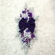 thumbnail image 1 of Adornos navideños, lágrima morada con lazo grande de terciopelo, ramas escarchadas, adornos morados, bayas, decoración festiva para puerta y pared para la temporada navideña, corona decorativa., 1 of 2