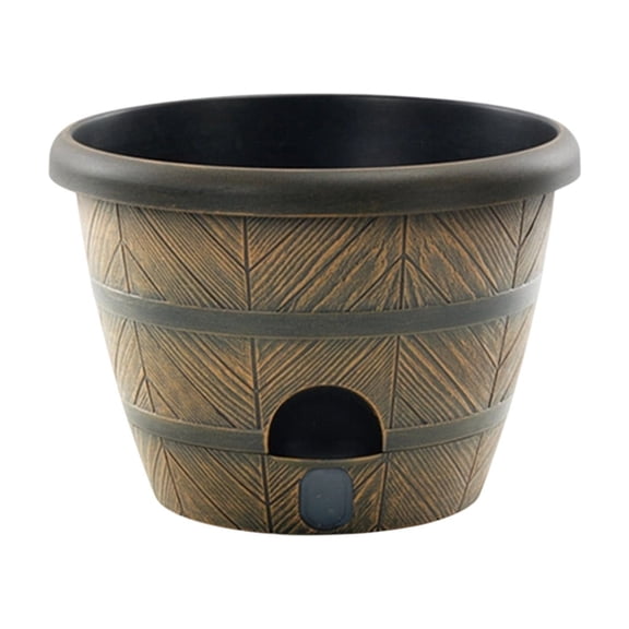 OCCOA Self-Watering Barrel-Style Planter Thickened Double-Layer, Plastic Flower Pot with Water Reservoir, Home Decor Succulent Planter, Multicolor