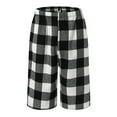 thumbnail image 4 of YOTMKGDO Pajama Pants, Mens Shorts, Mens Summer Simple Plaid Elastic Waist Flannel Shorts Home Pants Pajamas Christmas Pajamas, White S, 4 of 9