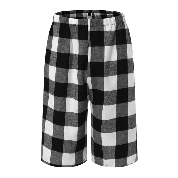 Vedolay Short For Men Shorts Men's Summer Casual Striped Print Shorts Zip-Up Plaid Shorts for Men,White S