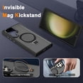 thumbnail image 5 of for Samsung Galaxy S24 Ultra Case with [3 in 1] Magnetic-Ring-Stand & Military-Grade Drop Protection Translucent Matte Case for Women Men, Support Wireless Charging, Black, 5 of 14