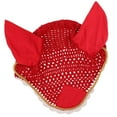 thumbnail image 2 of Maytalsory Respirant Main Crochet Voile de Mouche avec des Oreilles pour Cheval Doux et Confortable Style Rouge A 1 Pc, 2 of 6