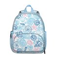 thumbnail image 1 of Spiral Seashell Student Backpack - Durable Oxford Fabric Travel and School Backpack with Cute Fish and Tropical Coral Print, Comfortable Dual Shoulder Support, 1 of 6