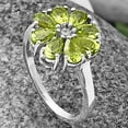 thumbnail image 4 of Natural Peridot & Zircon 925 Sterling Silver Ring s.8 Jewelry DGR1127_A_8 R-1031, 4 of 7