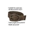 thumbnail image 3 of Womens Woven Belts Wide Waist Belts for Dress Decor Adjustable 22.83-33.07" Coffee, 3 of 4