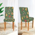 thumbnail image 3 of Yayeee 2 Pack Dining Chair Covers Stretch Parson Chairs Slipcovers Seat Protector, Yellow Christmas Gingerbread, 3 of 6