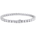 thumbnail image 2 of .925 Sterling Silver Solitaire Moissanite 4mm 1 Row 7" Tennis Bracelet 9.25 CT, 2 of 7