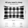 thumbnail image 4 of KLL White And Black Plaid Pattern Silk Pillowcase for Hair and Skin Standard Size 20"X 30" Soft Breathable Pillow Covers for Sleeping, 4 of 7