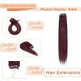 thumbnail image 2 of MY-LADY 100% Human Hair Extensions Remy Real Natural Hair Hairpiece Mirco Ring Tubes Hair Thick Micro Loop Extensions Hair for Women 22inch #99J Wine red, 2 of 8