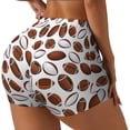 thumbnail image 2 of Xecao Football Print Workout Shorts for Women Soft Smooth Gym Yoga Scrunch Active Tennis Workout Running Shorts, 2 of 9