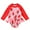 Red, variant on Happy Town Newborn Baby Girls Swimsuit Summer One-Piece Long Sleeve Floral Bathing Suit