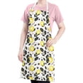 thumbnail image 5 of Yellow Lemon Fruit Berries White Pattern Apron-Garden Aprons for Women with Pockets-Cotton Linen Waterproof Kitchen Cooking Gardening Aprons Adjustable for Kitchen,Cooking,BBQ and Salon 33x27 Inch, 5 of 7