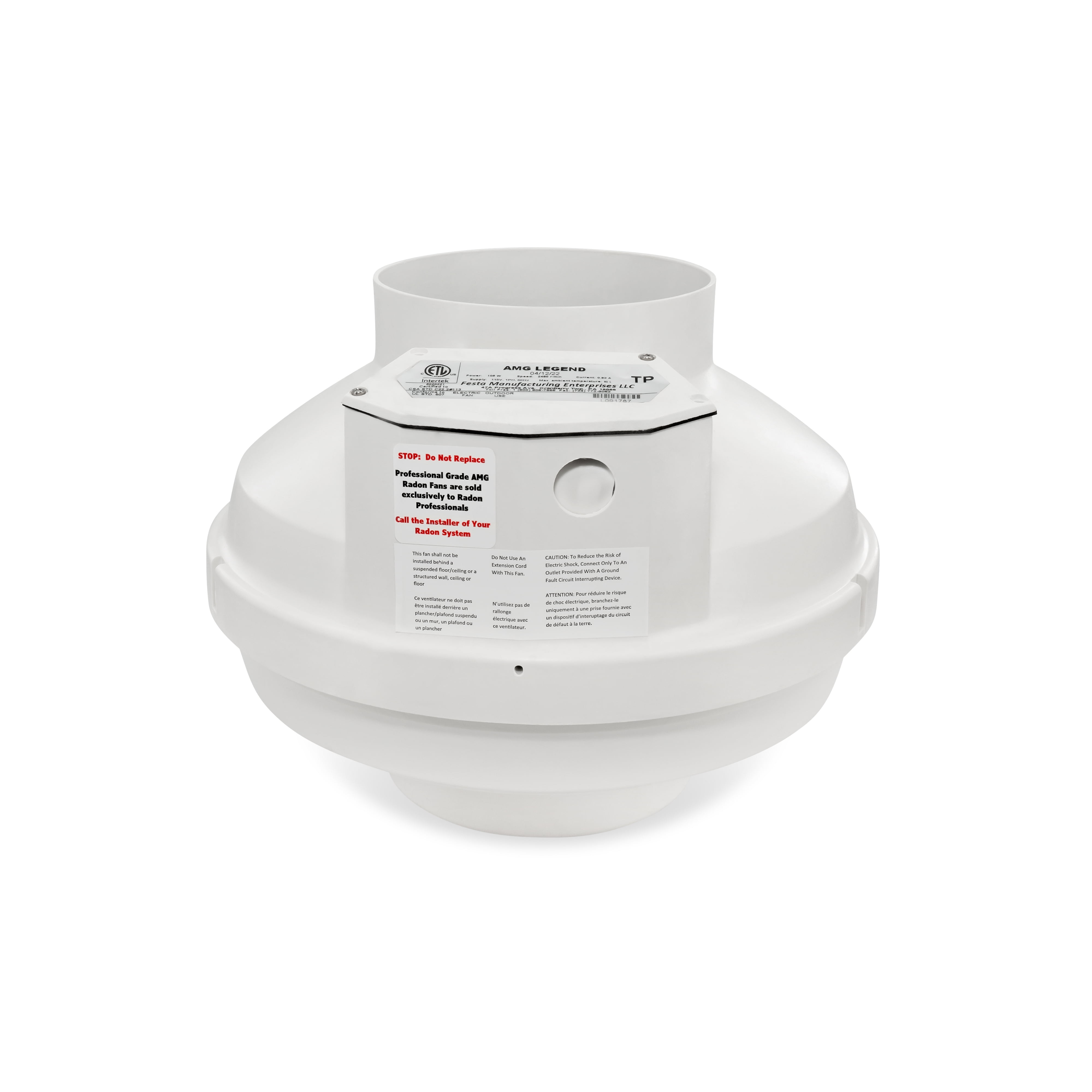 Festa Radon AMG Legend Radon Fan Quiet and Energy Efficient 345 CFM