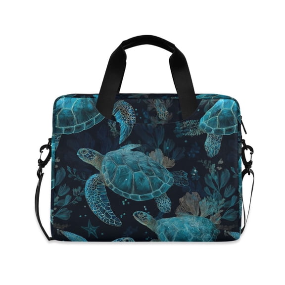 16" Laptop Briefcase for Work Travel Laptop Shoulder Bag Carrying Handbag Laptop Case Green Sea Turtles Pattern