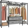 thumbnail image 1 of VIPEK V20 Wire Garment Rack Heavy Duty Rack, Metal Rack with 6 Shelves, 3 Hang Rods for Hanging Garment, Compact Wardrobe Closet, 56.7" L x 14.6" W x 70.9" H, Black, 1 of 8