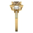 thumbnail image 3 of Clara Pucci 14K Yellow Gold 3ct Champagne Three-Stone Ring for Women, 3 of 8