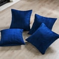 thumbnail image 3 of Home Soft Things Pleated Velvet 4 Piece Throw Pillow Cover Set - Blue - 20" x 20", 3 of 6