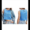 thumbnail image 2 of Camisetas Sin Mangas para Mujer Y2K, Cuello Cuadrado, Sin Mangas, con Lazo, Blusa Corta de Verano Elegante para Salir. Azul L, 2 of 7