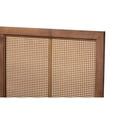 thumbnail image 4 of Baxton Studio Redmond Mid-Century Modern Walnut Brown Finished Wood and Synthetic Rattan Full Size Platform Bed, 4 of 5