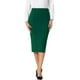 thumbnail image 1 of Falda Lápiz de Mujer Inspire Chic de Cintura Alta con Pliegues Frontal para Oficina, Falda Bodycon S Verde Oscuro, 1 of 6