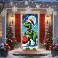 thumbnail image 4 of ‌Christmas Dinosaur Door Cover - 35.43in x 78.74in,Holiday Decor for Kids' Rooms,Festive Dino Design,Easy Peel & Stick,Reusable,Perfect for Christmas Decorations‌, 4 of 6