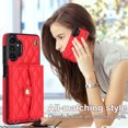 thumbnail image 5 of Allytechgroup for Samsung Galaxy A13 4G Wallet Case with 5 Cards Holders, Detachable Hand Strap & Shoulder Lanyard RFID Blocking Shockproof Protective Phone Case for Girls Women, Red, 5 of 8