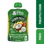 Gerber Toddler Baby Food, Sunshine Pineapple Fusion, Fruit and Yogurt Alternative with Oat and Coconut Milk, 3.5 oz 12 ea