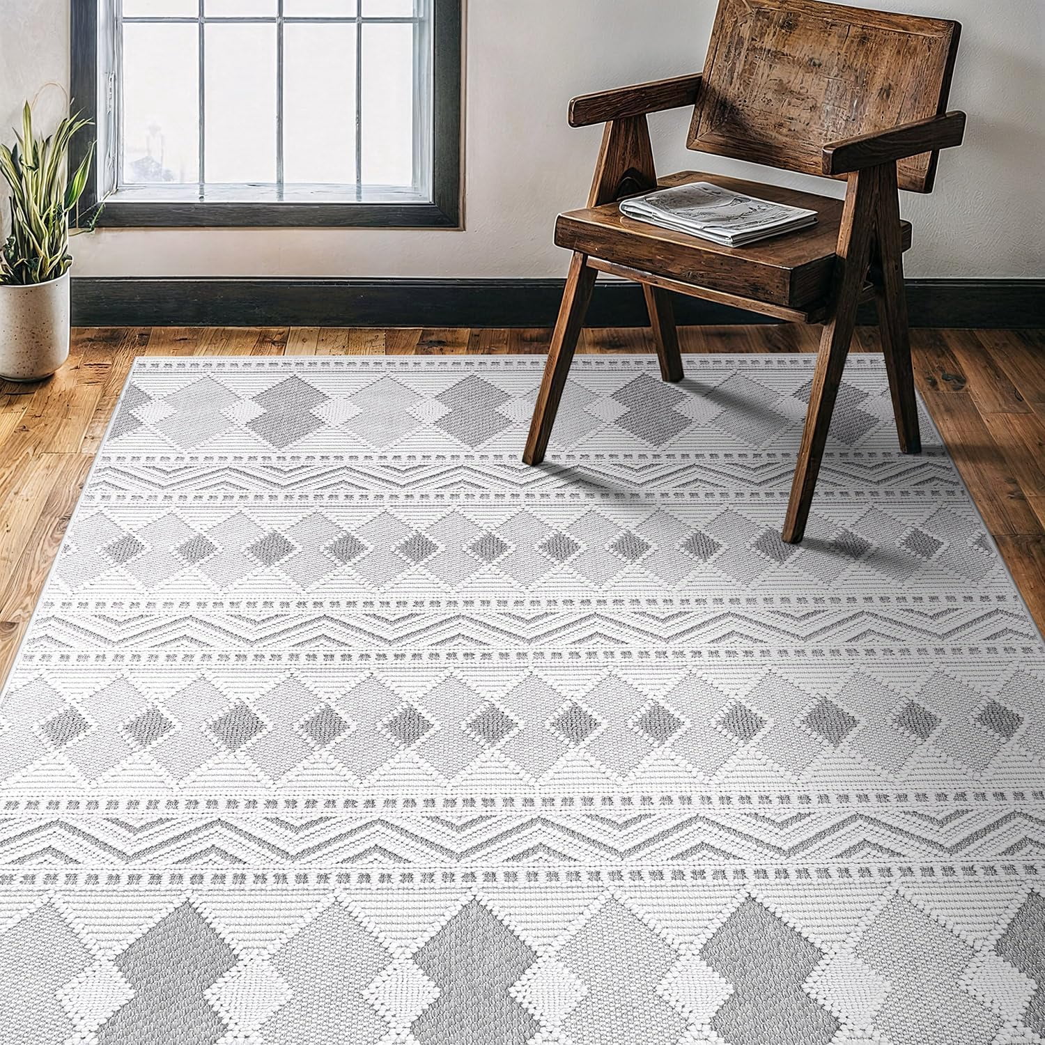 CAMILSON Modern Luxury Geometric Micro Loop Soft Stain Resistant