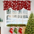 thumbnail image 3 of Christmas Tie Up Valances Curtain, Winter Snowman Red Retro Texture Adjustable Rod Pocket Short Window Treatment Tie Up Curtains Valances for Kitchen Living Room Bathroom 42x18 Inches, 3 of 9