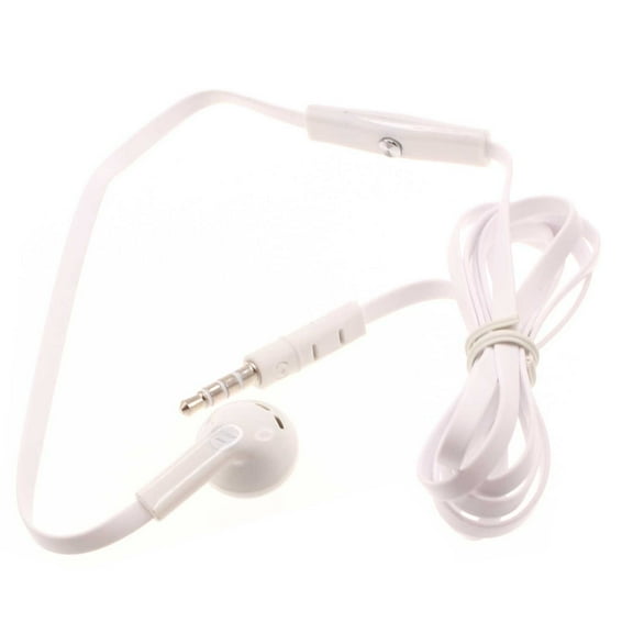 Wired Earphone Mono Headset for Samsung Galaxy A13 5G,A03s Phones - Single Earbud 3.5mm Headphone Flat White